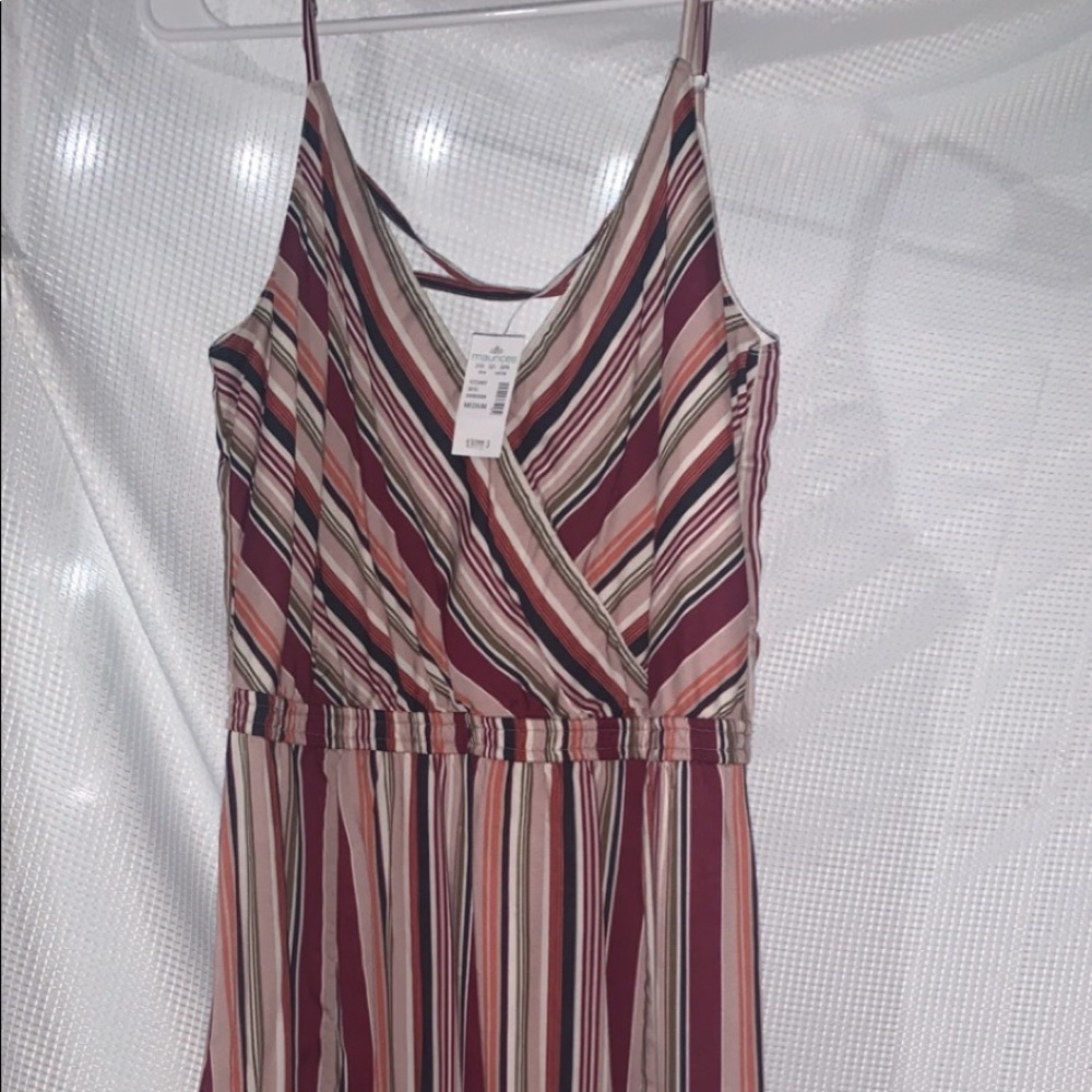 Maurice’s Striped midi dress with crisscross back